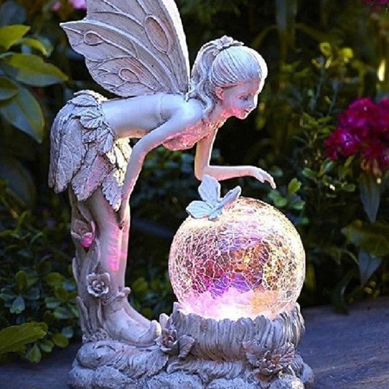 Home garden solar energy decoration Fairy Statue