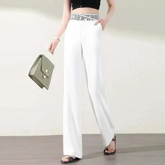 Silk High Waist Wide-leg Pants