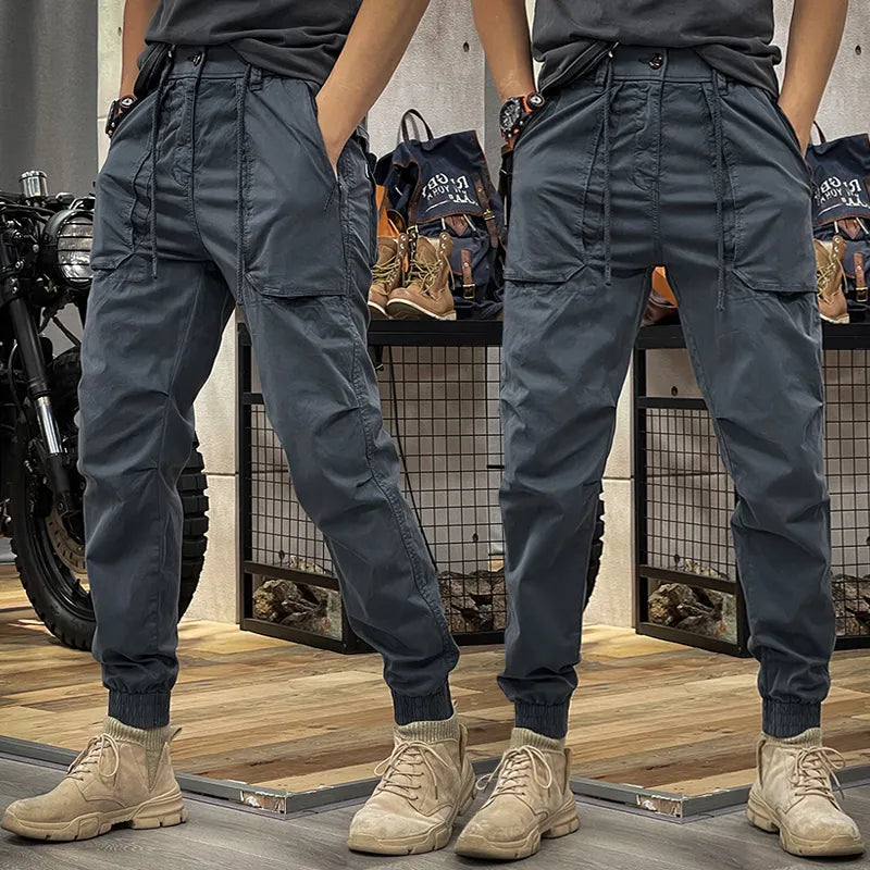 SPRING MEN'S DISTRESSED SLIM FIT BIKER PANTS