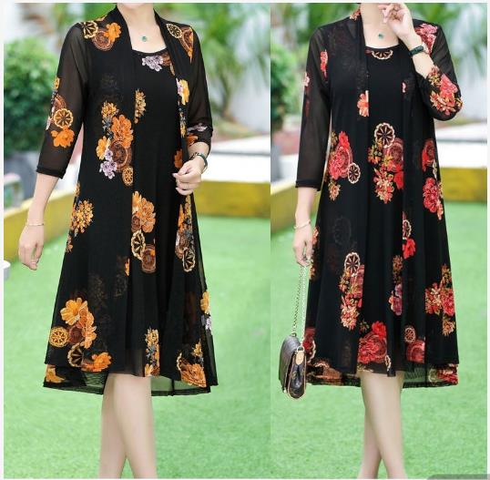 Womens Floral Print Dress-  Buy 2 Get Extra 15% OFF & Free Shipping