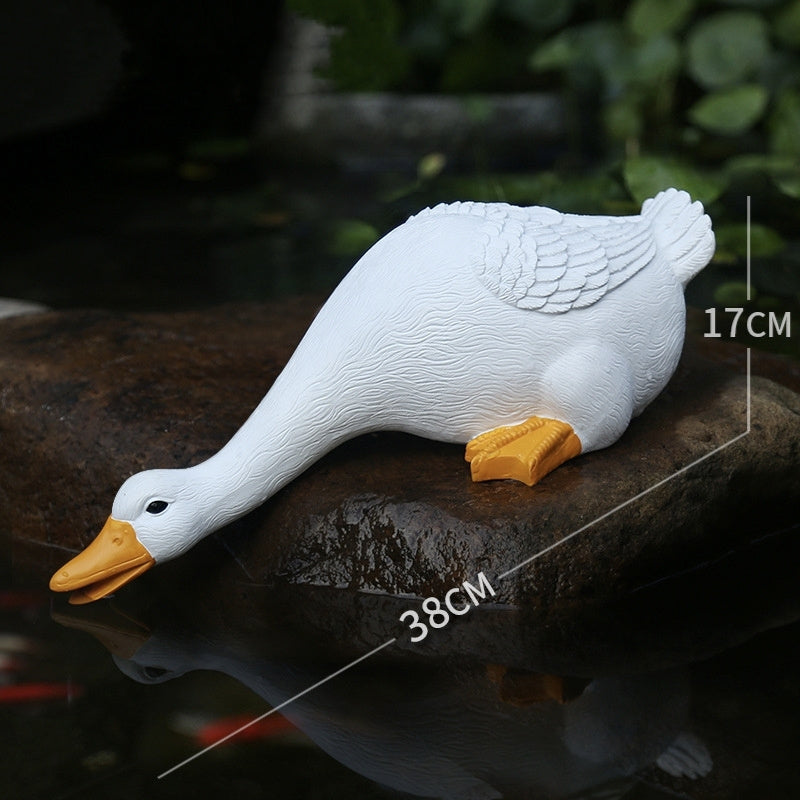 Duck Figurine Waterproof Resin Garden Ornaments