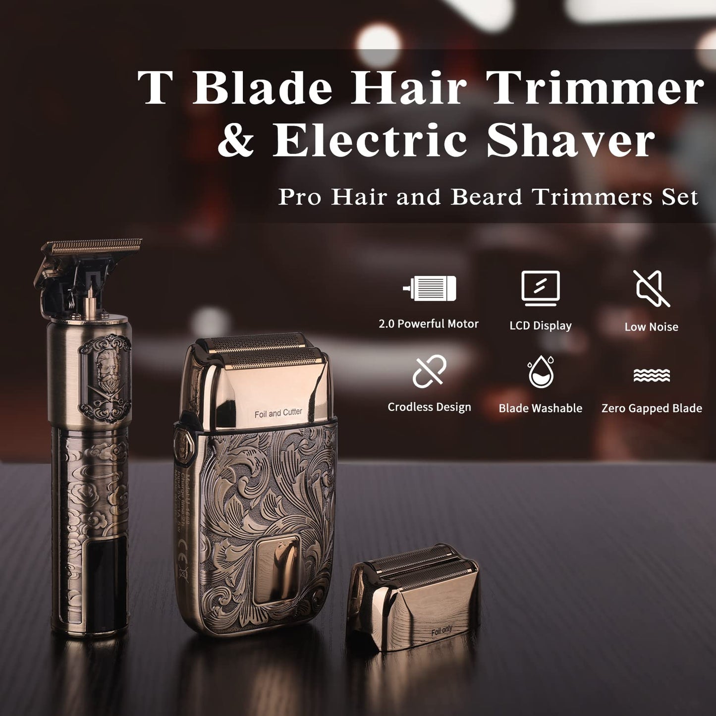 Hair Trimmer & Electric Razor for Men Zero Gapped Beard Trimmer