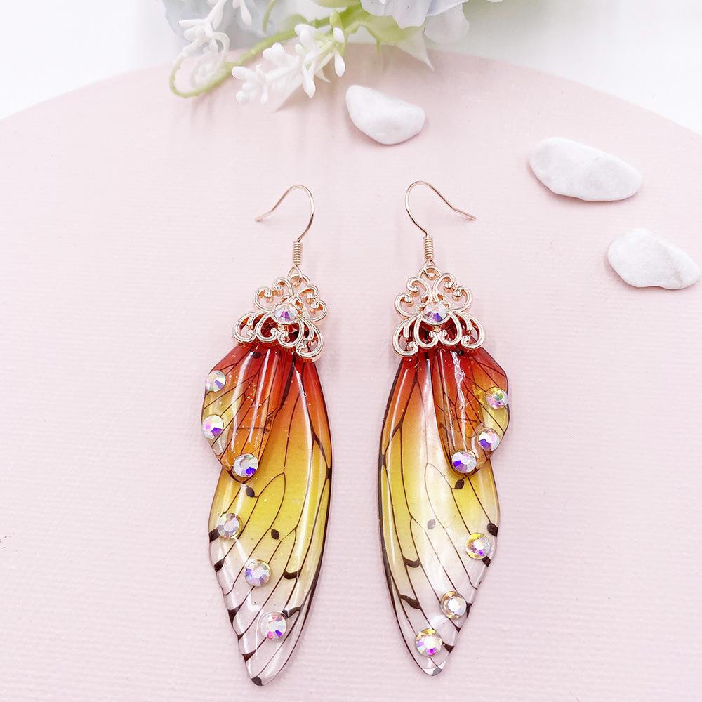 Temperament long butterfly wing earrings