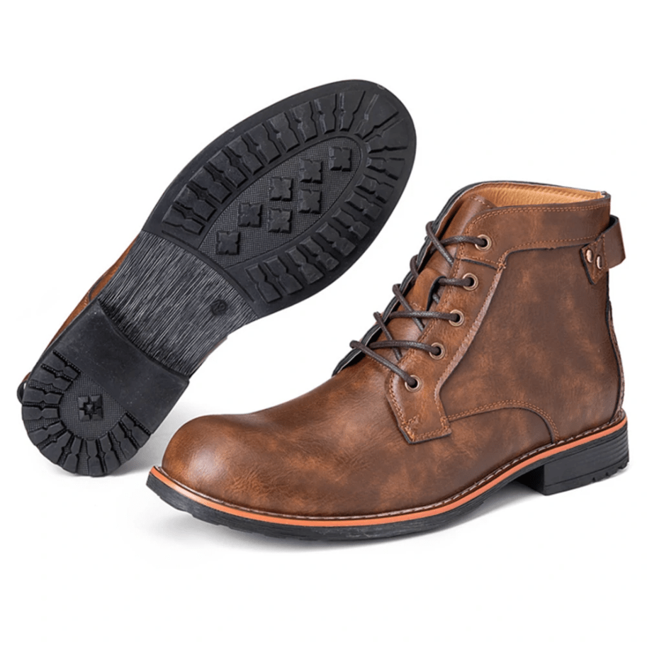 Mens Leather Vintage Casual Chukka Boots