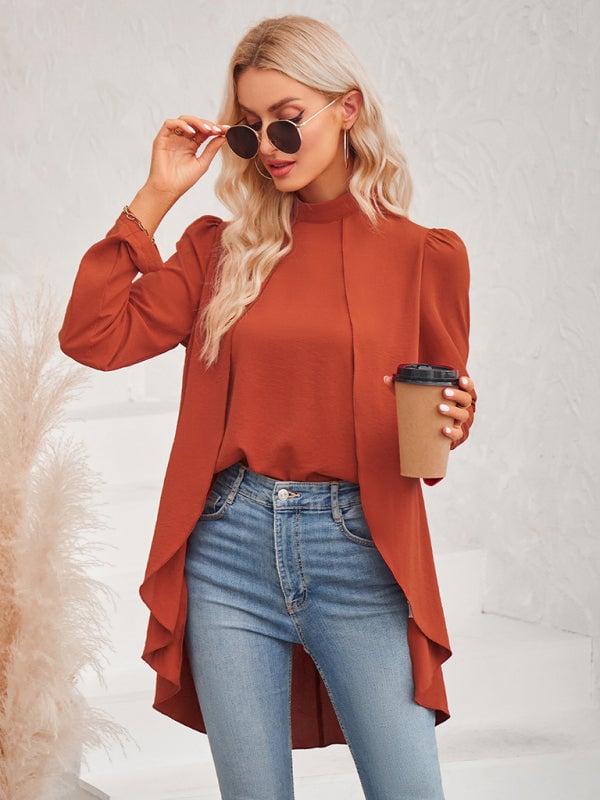 Women's Casual Turtleneck Fake Two Piece Shirt (BUY 2 FREE SHIPPING)