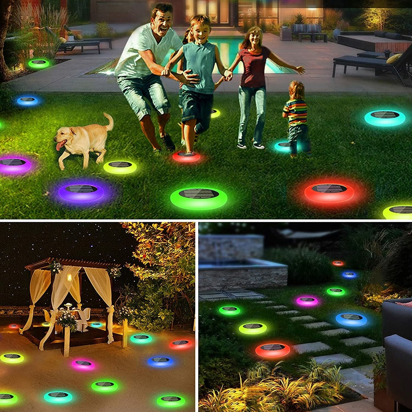 Solar colorful lawn light