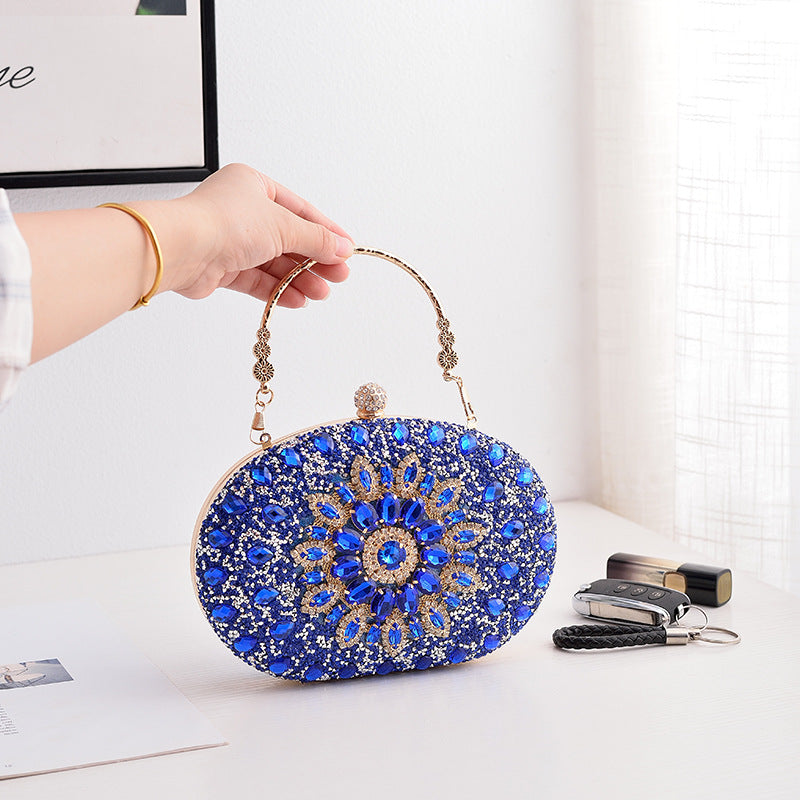 Women Dinner Bag Fashion New Sunflower Inlaid Diamond Banquet Hand Bag Dress Evening Bag