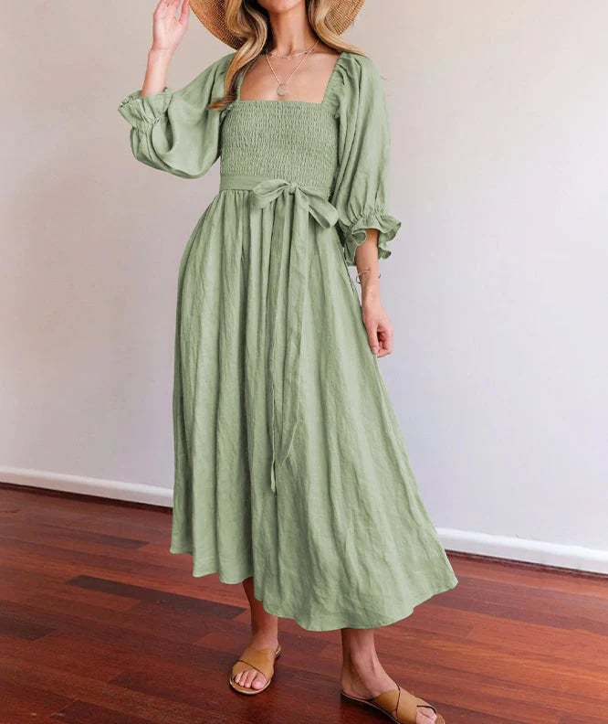 Ruffled Lantern Sleeves Multi-wear Dress