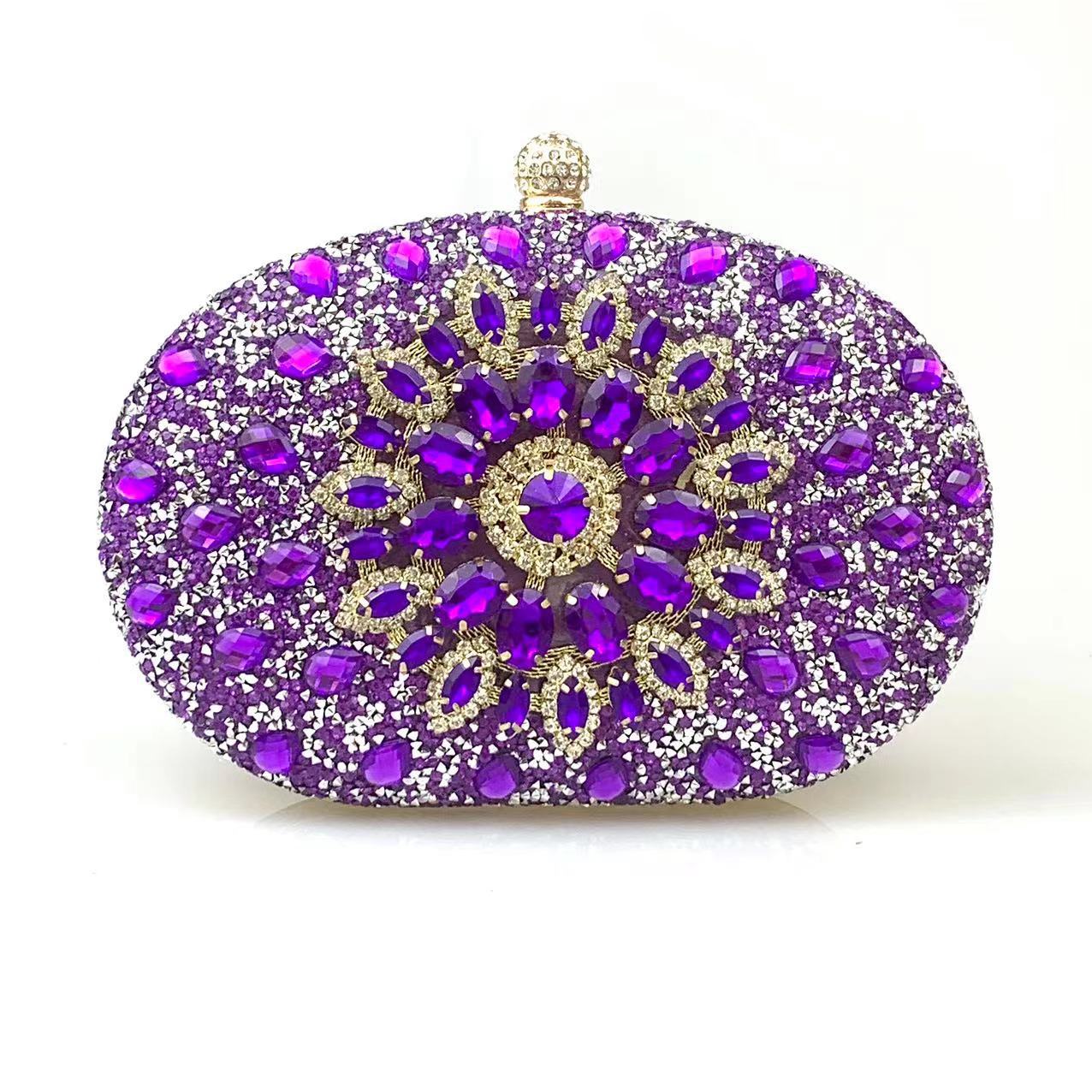 Women Dinner Bag Fashion New Sunflower Inlaid Diamond Banquet Hand Bag Dress Evening Bag