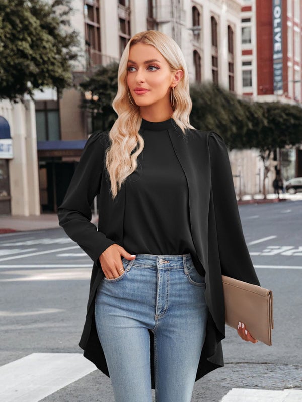 Women's Casual Turtleneck Fake Two Piece Shirt (BUY 2 FREE SHIPPING)