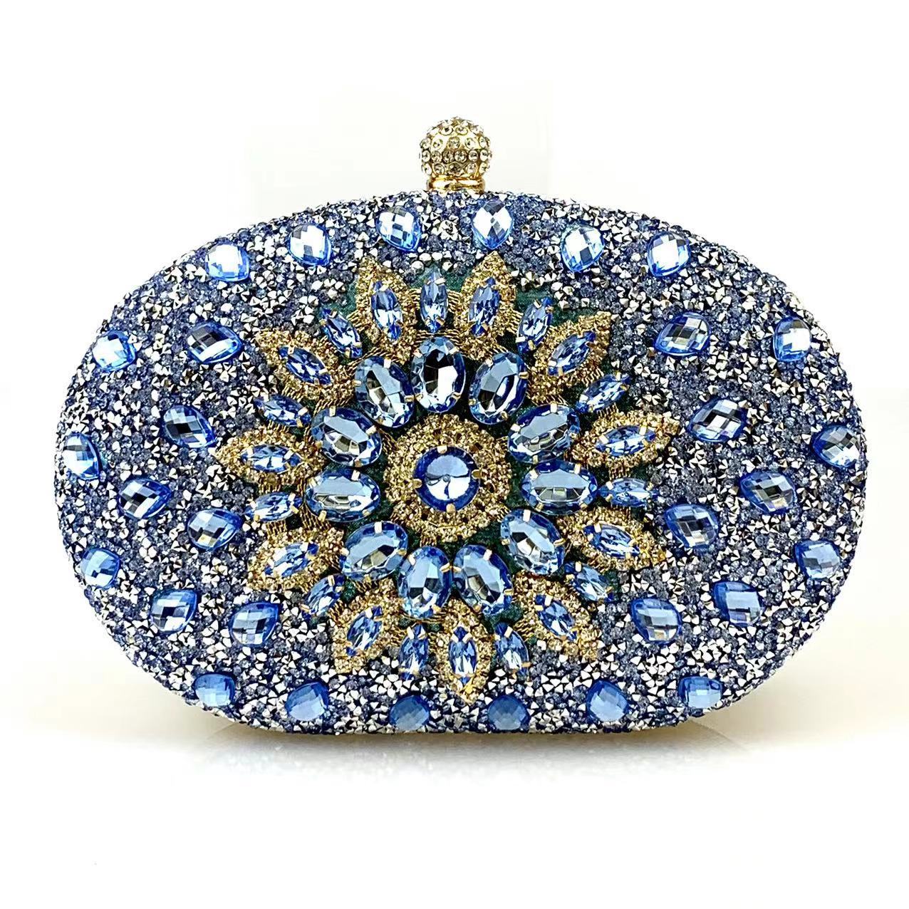 Women Dinner Bag Fashion New Sunflower Inlaid Diamond Banquet Hand Bag Dress Evening Bag