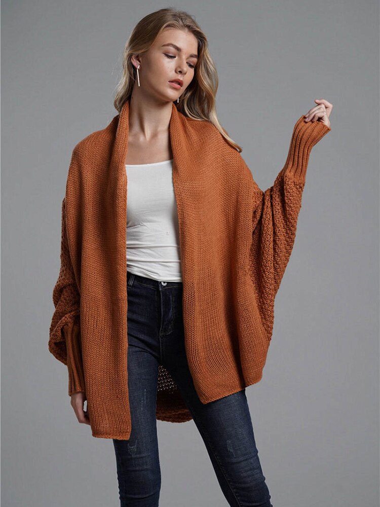 wide sleeve knitted cardigan