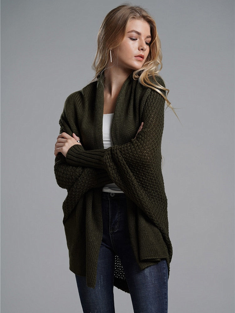 wide sleeve knitted cardigan