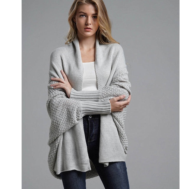 wide sleeve knitted cardigan