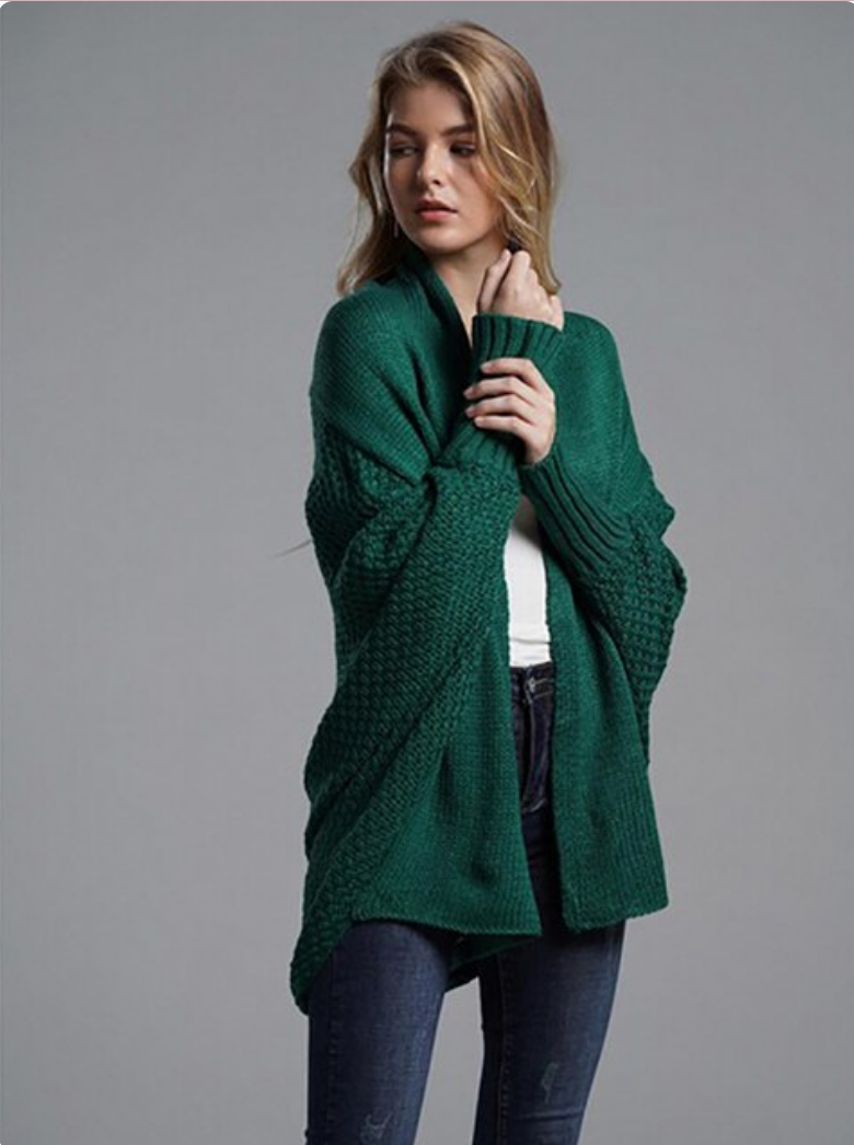 wide sleeve knitted cardigan