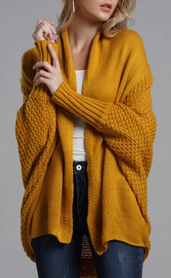 wide sleeve knitted cardigan