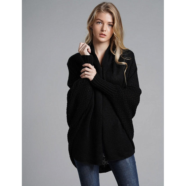 wide sleeve knitted cardigan