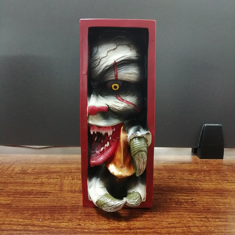 Halloween Horror Back to Soul Clown Bookmark Creative Decor Monster Resin Ornament on Bookshelf