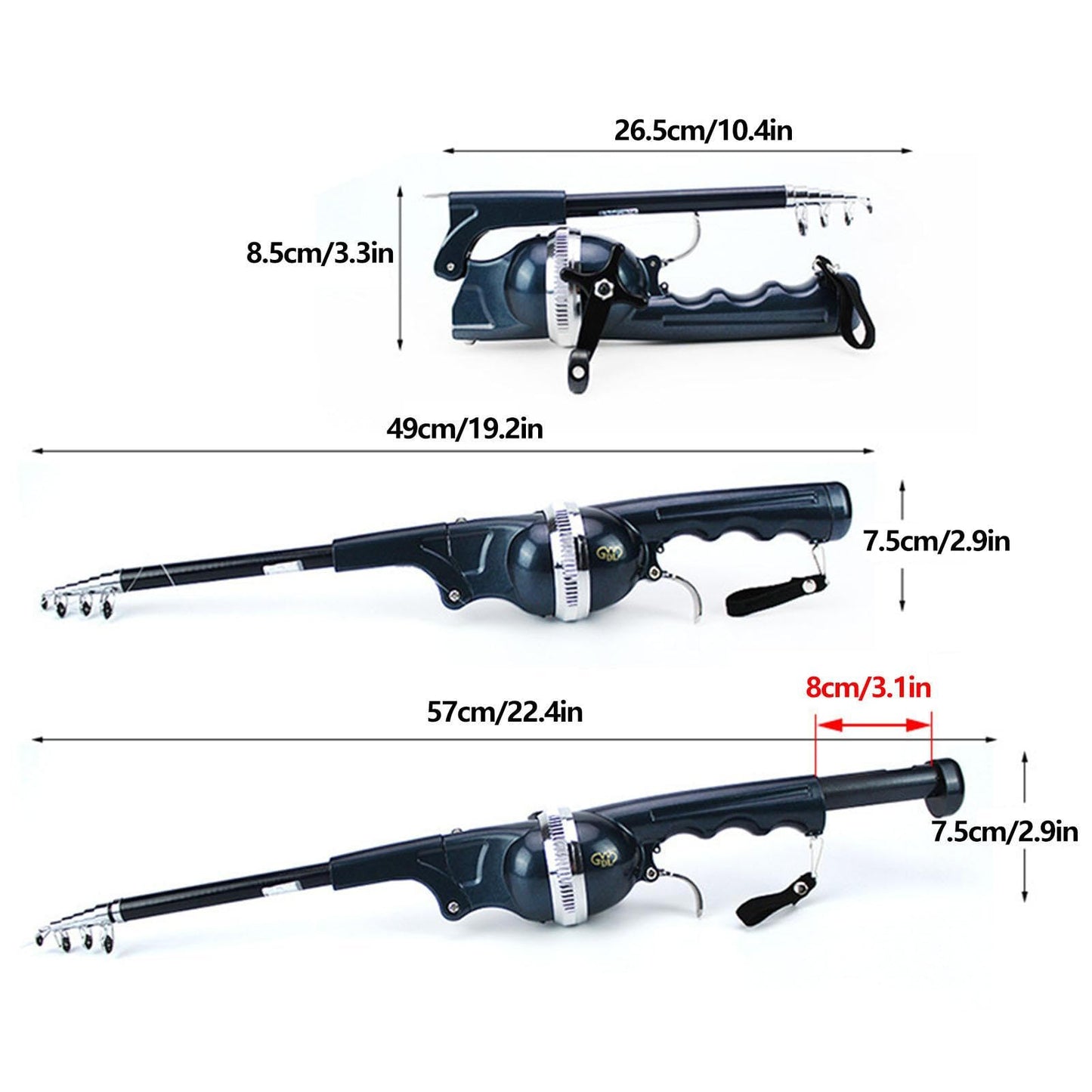 High Quality Folding Fishing Rod With Line Portable Pocket Throwing Rock Telescopic And Reel