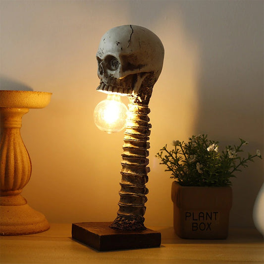 Halloween Skull Skeleton Lamp Room Decor Horror Ornament Haunted House Party Scary Props Decoration