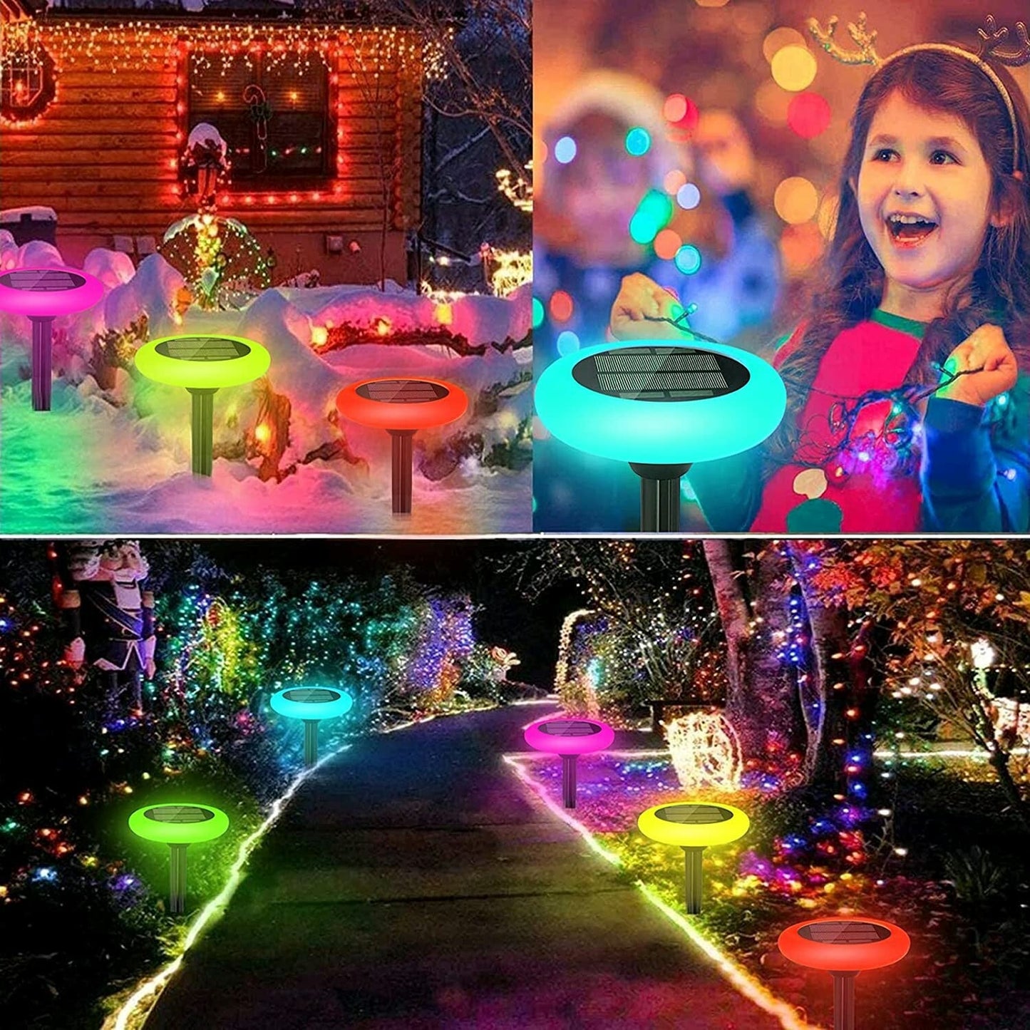 Solar colorful lawn light