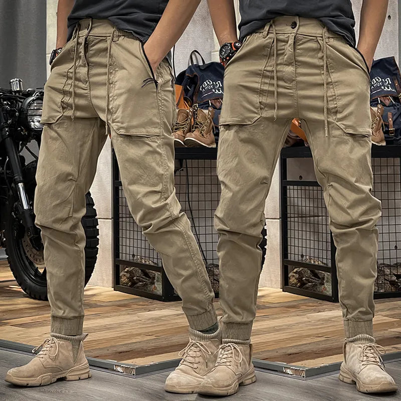 SPRING MEN'S DISTRESSED SLIM FIT BIKER PANTS