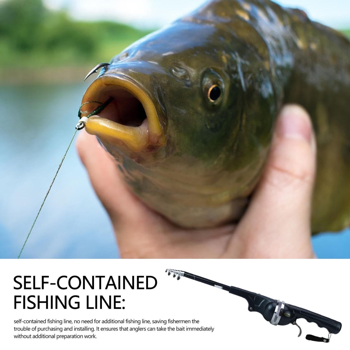 High Quality Folding Fishing Rod With Line Portable Pocket Throwing Rock Telescopic And Reel