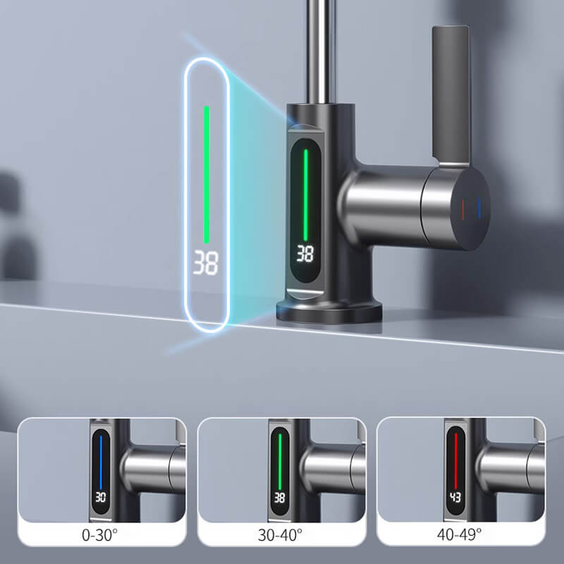 Lntelligent digital display pull-out faucet