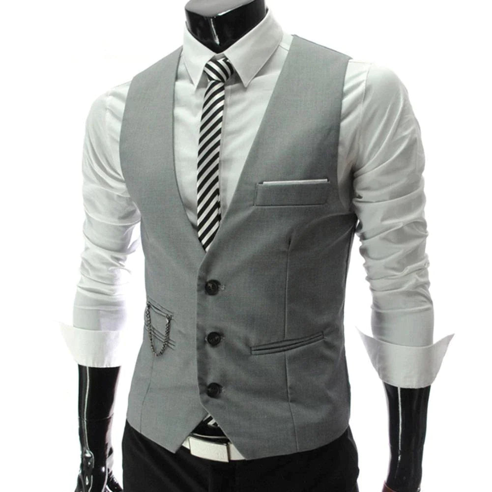 V Neck Sleeveless Suit Waistcoat