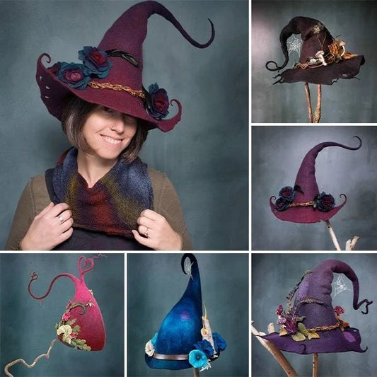 Last Day Promotion 49% OFF  Halloween Party Felt Witch Hats