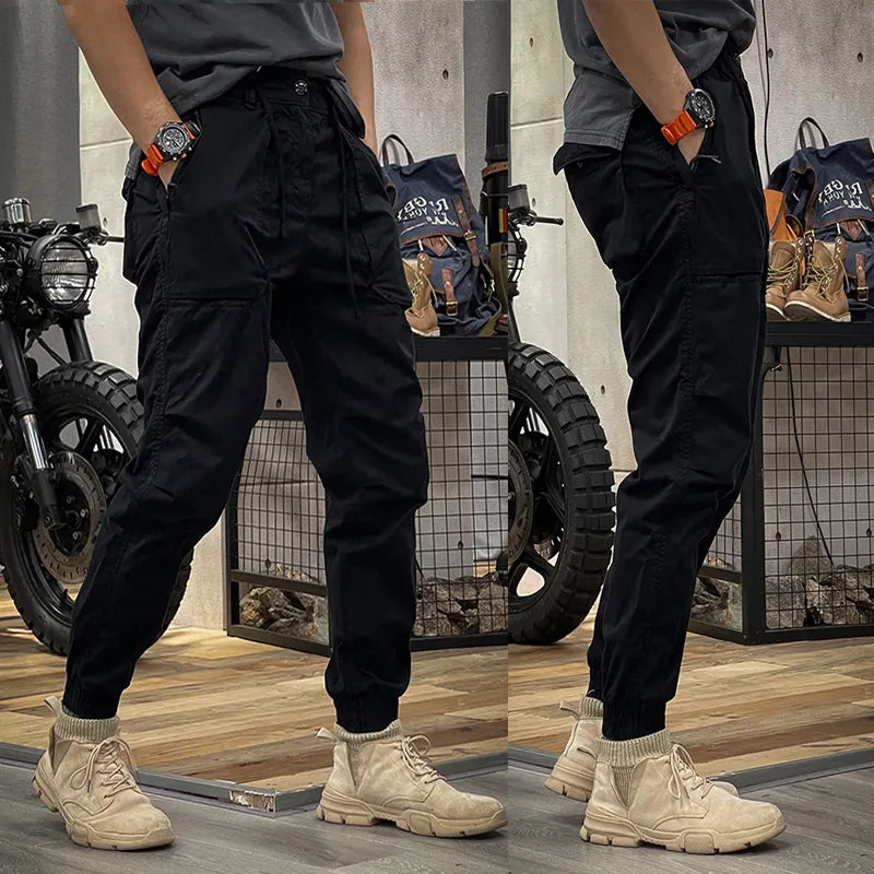 SPRING MEN'S DISTRESSED SLIM FIT BIKER PANTS