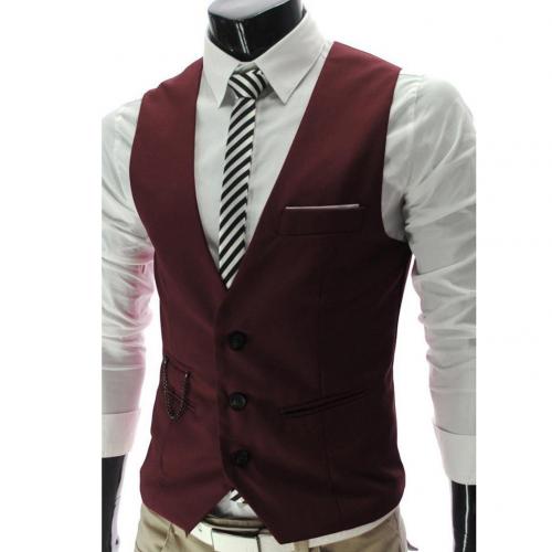 V Neck Sleeveless Suit Waistcoat