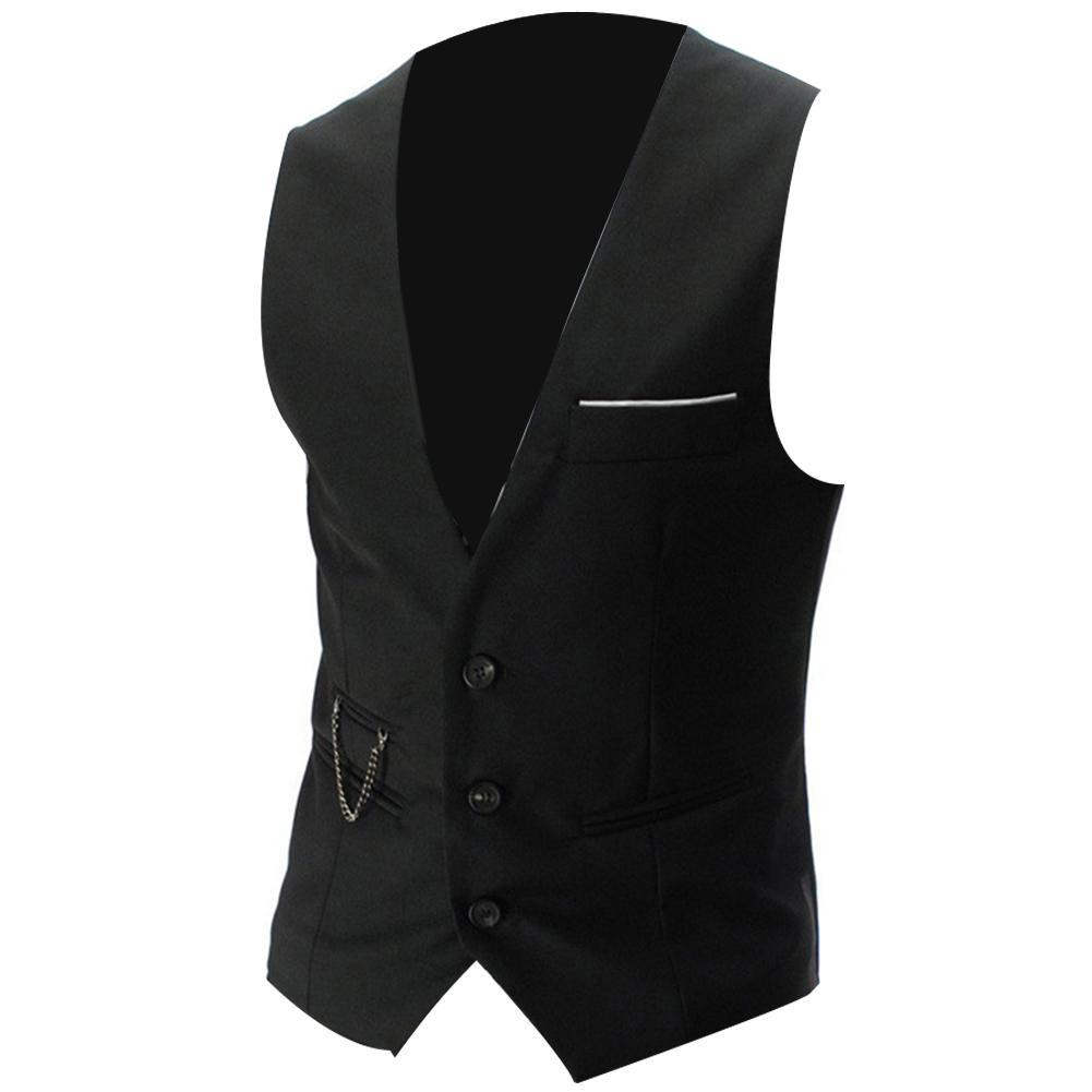 V Neck Sleeveless Suit Waistcoat