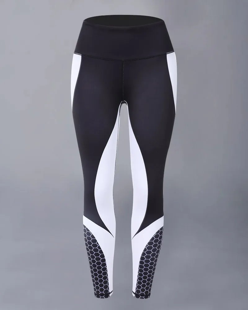 Colorblock Butt Lifting High Waist Sports Leggings