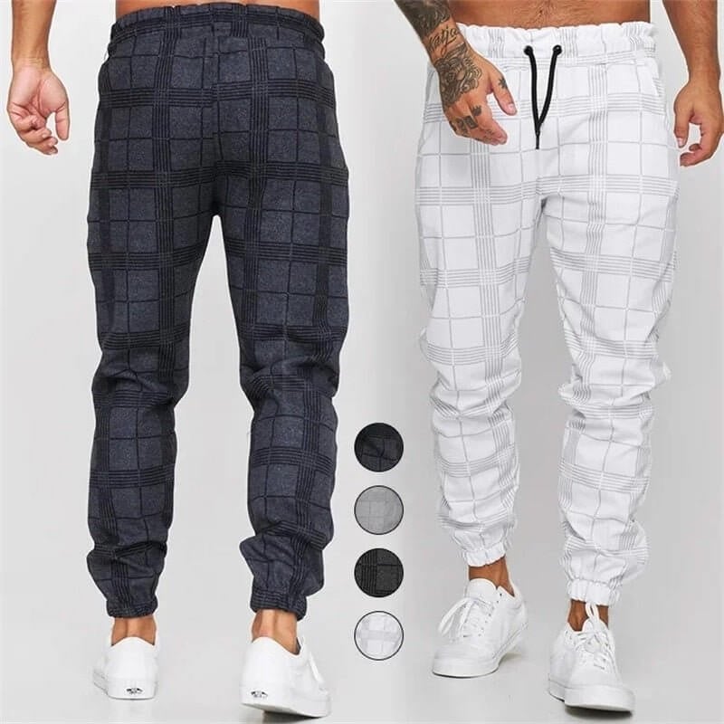 Men's Plaid 3D Digital Printing Casual Pants