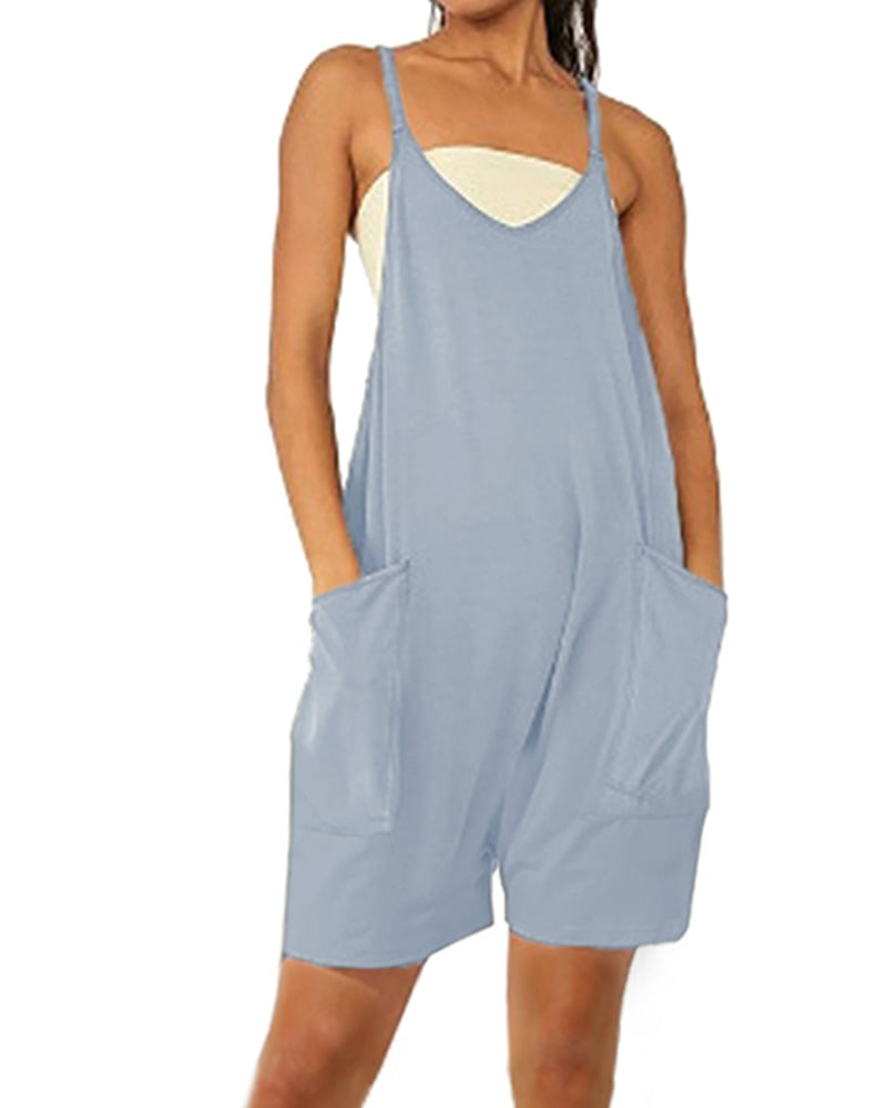 Sleeveless Romper with Pockets