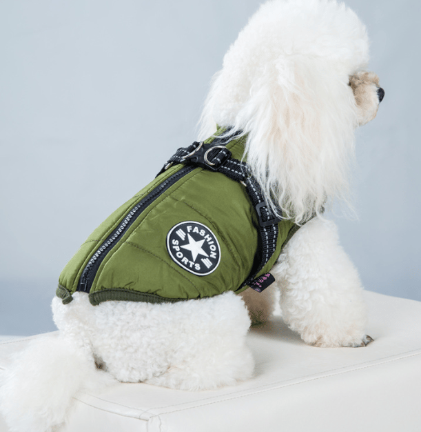 Waterproof Winter Pet Jacket with Built-in Harness