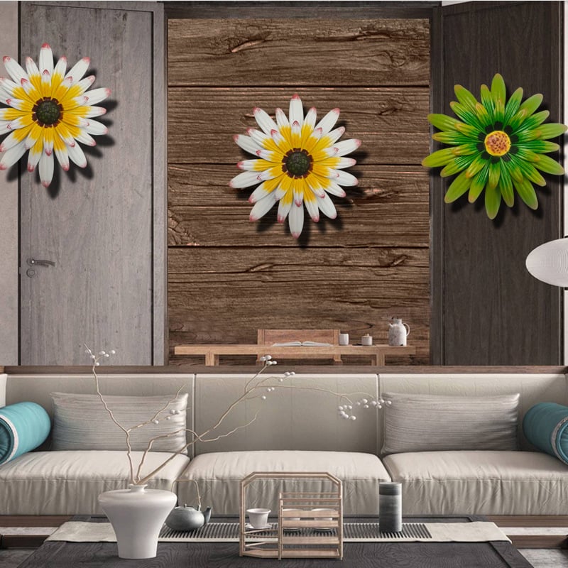 Handmade 3D Metal Flowers Wall Decor