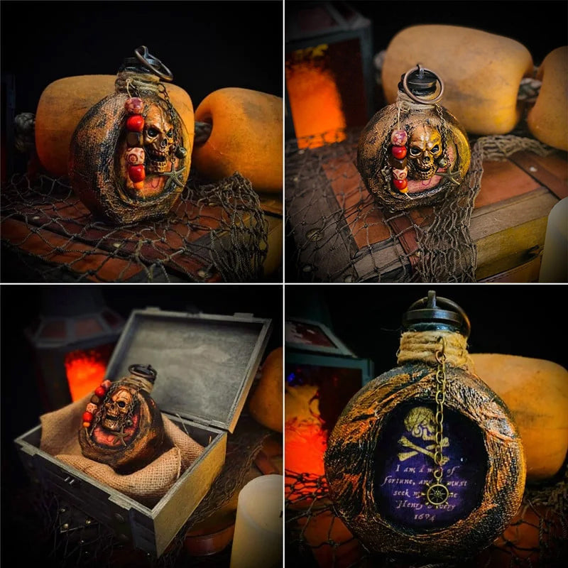 Halloween skull hip flask